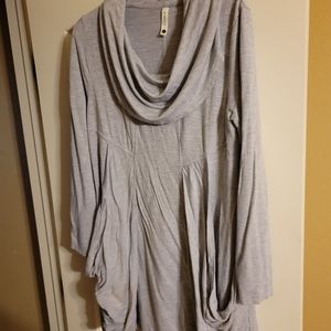 Grey cotton stretch dress
